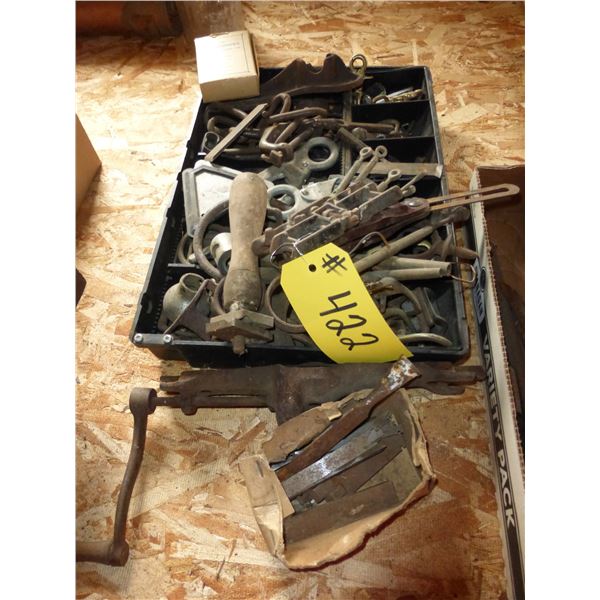 QTY OF ASSRT. HARNESS PARTS, HAND TOOLS AND BUCKLES