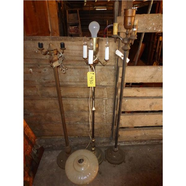 3- FLOOR LAMPS C/W SHADE