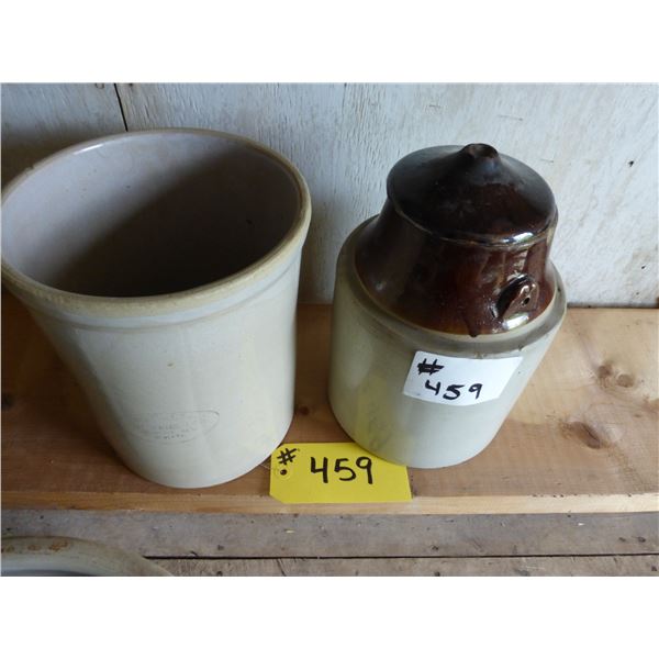 MEDALTA 1 GAL. CROCK, BROWN TOP CANNISTER