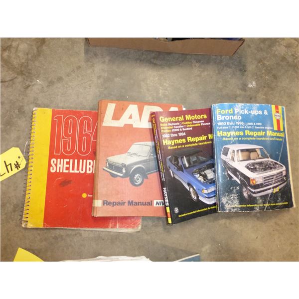 MANUALS, HAYES, FORD BRONO, LADA, CHEV, 1965 SHELL LUBRICANTS GUIDE