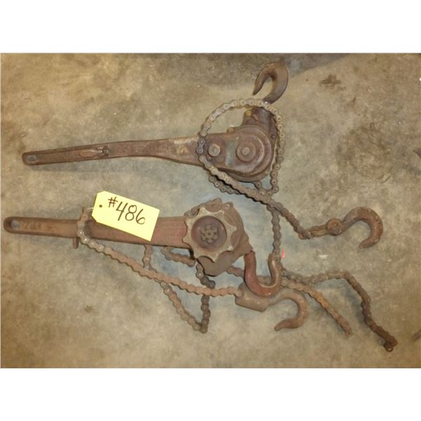 2 ANTIQUE CHAIN HOISTS