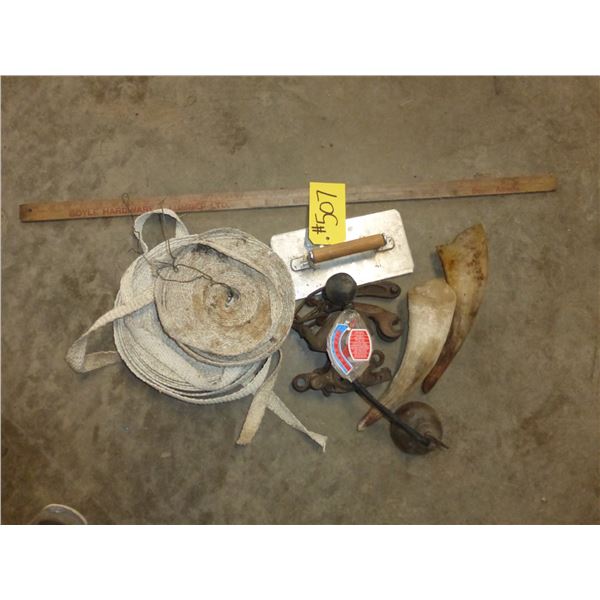 ANTIFREEZE TESTER, HORNS, OILER, PULLEYS