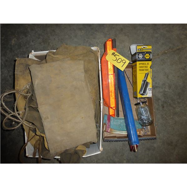 ASSRT. BELLY TARPS, SAFETY FLARES, BLOCK HEATER