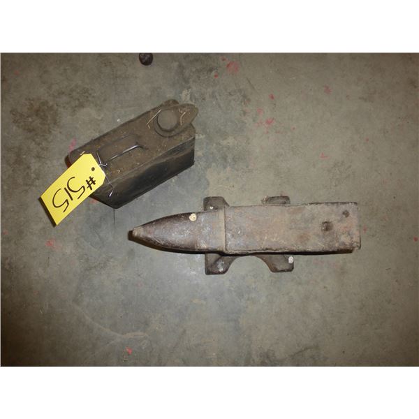 ANTIQUE ANVIL, OIL CAN