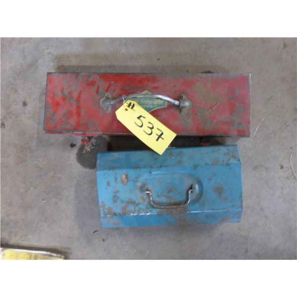 2- SMALL TOOL BOXES, HYDRAULIC ENDS, TORCH KIT
