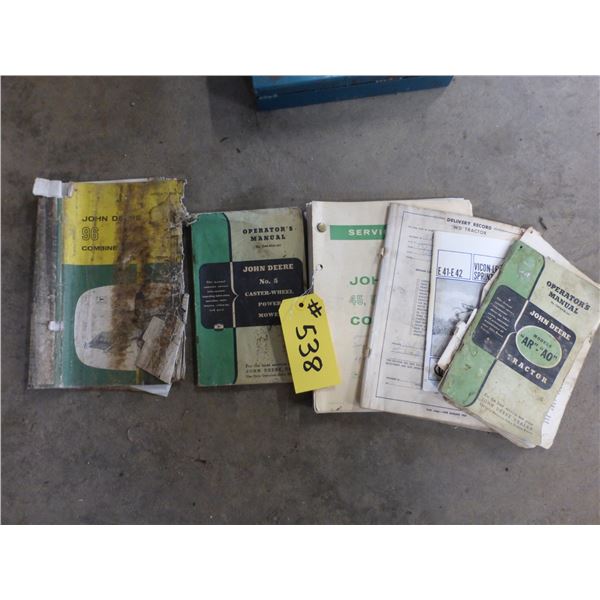 JOHN DEERE MANUALS (45 COMBINE, 96 COMBINE, #5 POWER MOWER)