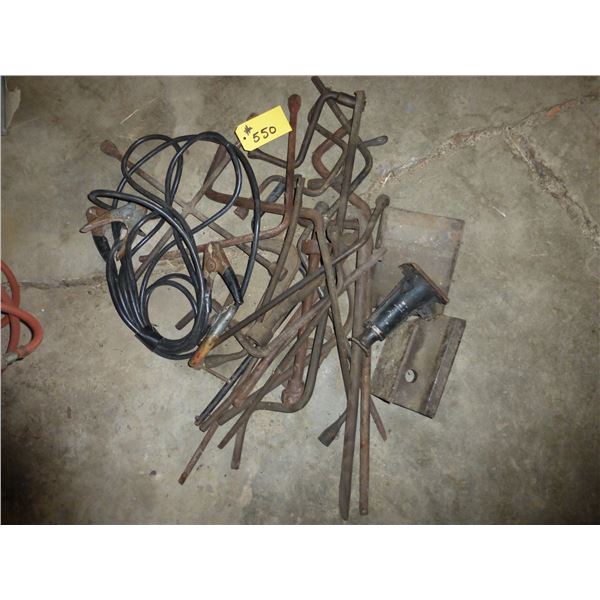 BOOSTER CABLES, QTY OF WHEEL WRENCHES, SMALL JACK