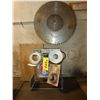 Image 1 : LARGE SAW BLADE (20" X 1 1/8"), DISPLAY C/W PULLEYS, TAPES