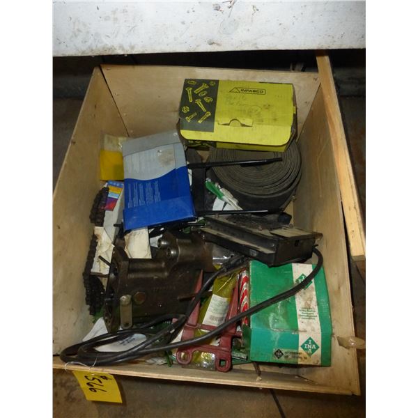 BOX OF ASSRT. MACHINE & TRACTOR PARTS, HYDRAULIC BLOCK