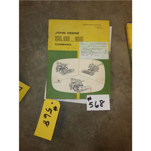 JOHN DEERE 55, 95, W5 COMBINE MANUALS
