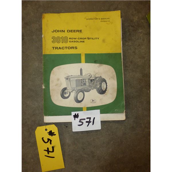 2 - JOHN DEERE 3010 ROW CROP MANUALS