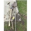Image 1 : 2 SHOVELS, AXE, HOE