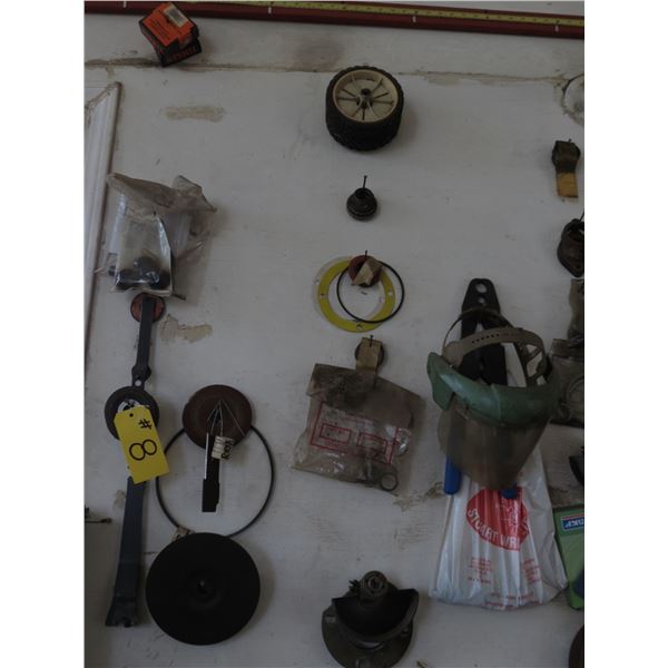 GRINDING DISCS, CRIMPER, GRINDER GUARDS (ON WALL)