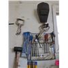 Image 3 : HAMMERS, BOLT CUTTERS, CLAMPS, MALLET, HACK SAW & MISC. (ON WALL)