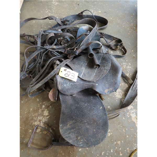 ENGLISH SADDLE, TEAM HARNESS, 2 BLINDERS