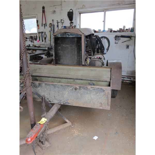 OLDER PORTABLE GAS WELDER C/W CABLES MOUNTED ON TRAILER, APPROX. 250 AMP