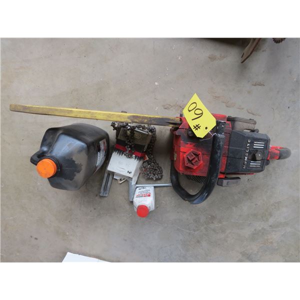 HOMELITE 18" CHAIN SAW AND ACCESS,