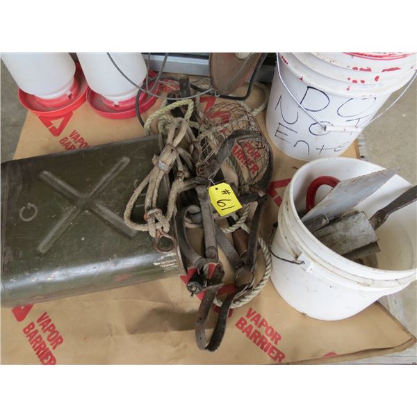 CHICKEN FEEDERS, WATERER, BROODER LAMP, METAL FUEL TANK