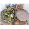 Image 1 : 4 - JACK STANDS, 5 - DISCS, ASSORTED ELECTRICAL WIRE & SCRAP