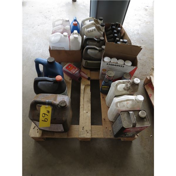 ASSORTED OILS, GREASE, WASHER FLUID, RV ANTIFREEZE, LUBE