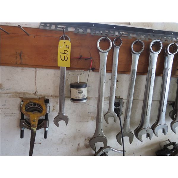 LARGE WRENCH SET & PULLER AND MISC. TOOLS