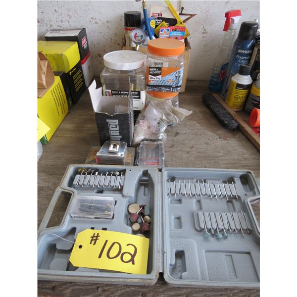 DREMEL TIPS, ASSORTED SCREWS, STARTING FLUIDS AND SPRAYS