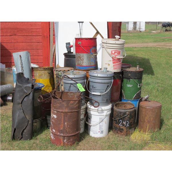 TRAP, PAILS AND BARREL