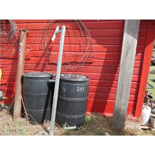 2- BARRELS AND MISC. STEEL