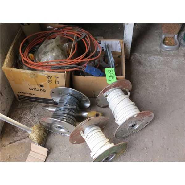 WIRE, CORDS ON FLOOR, MOISTURE TESTER AND WINCHES