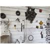 Image 2 : QTY OF OLD TOOLS AND MISC. (ON THE WALL)