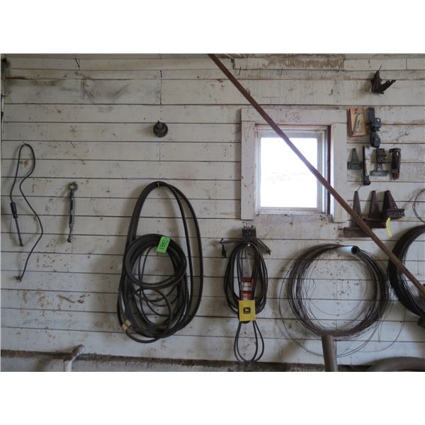 QTY OF HINGES AND MISC. ON WALL