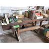 Image 2 : OLD WOOD TABLE C/W WOOD VISE