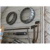Image 2 : GREASE GUNS, AXES, SQUARE BEAUTY RINGS (ON WALL)