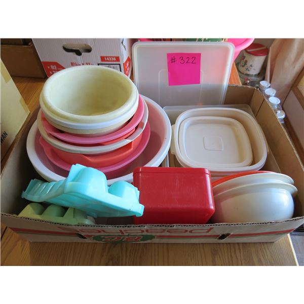 ASSRT. TUPPERWARE BOWLS, PANS AND ICE CUDE TRAY