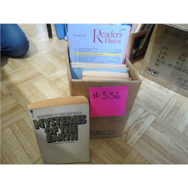 BOX OF 4- POCKET BOOKS AND 11- READER DIGEST, APPROX. 1981