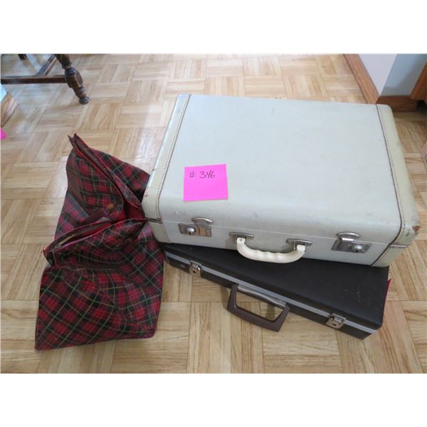2- CASES AND PLAID BAG