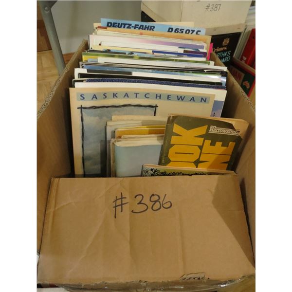 BOX OF MAGAZINES, BOX OF GRAIN NEWSPAPER