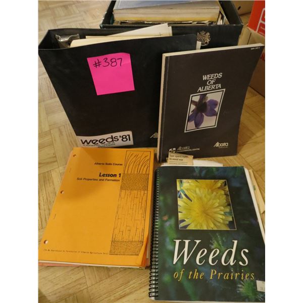 BOX OF CROP PROTECTION BOOKS, BOX OF SOIL AND WEEDS BOOKS