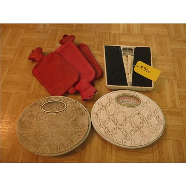 3- SCALES AND 3- HOTWATER BOTTLES
