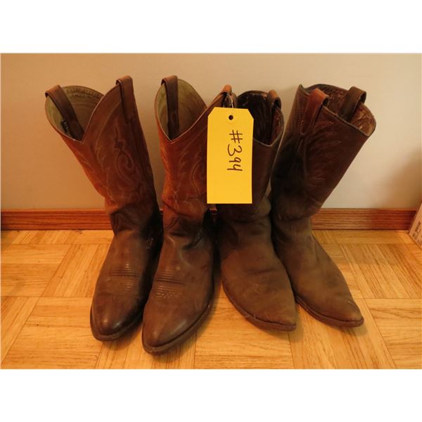 2- PAIR COWBOY BOOTS SIZE 10