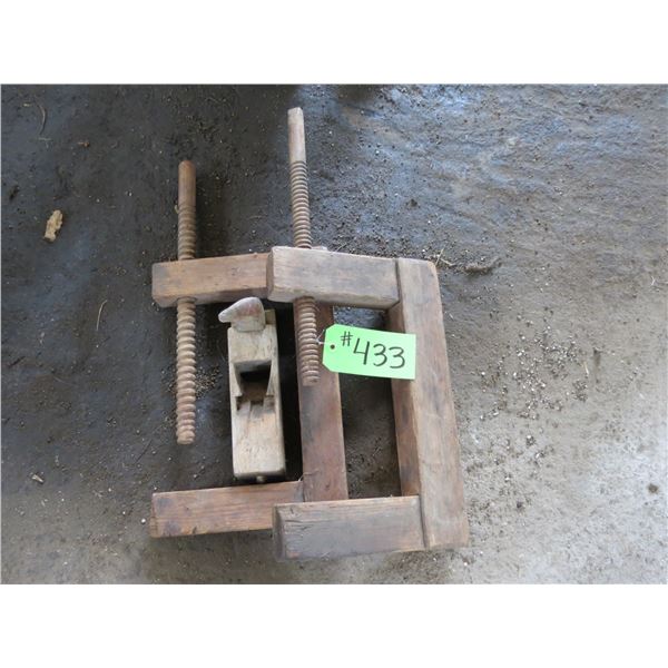 WOOD CLAMPS AND PLANE
