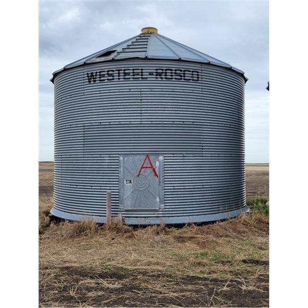 WESTEEL GRAIN BIN 'A' 5 RING , APPROX. 3300 BU, WOOD FLOOR