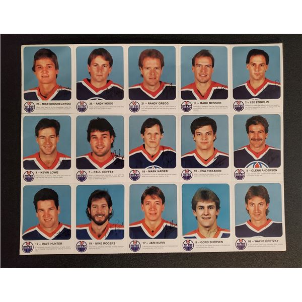 1985-86 Red Rooster Edmonton Oilers sheets