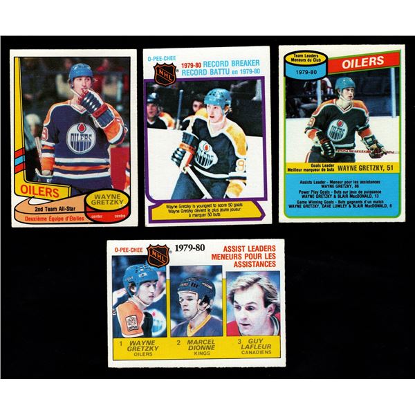 Lot of 4 x 1980-81 Wayne Gretzky cards