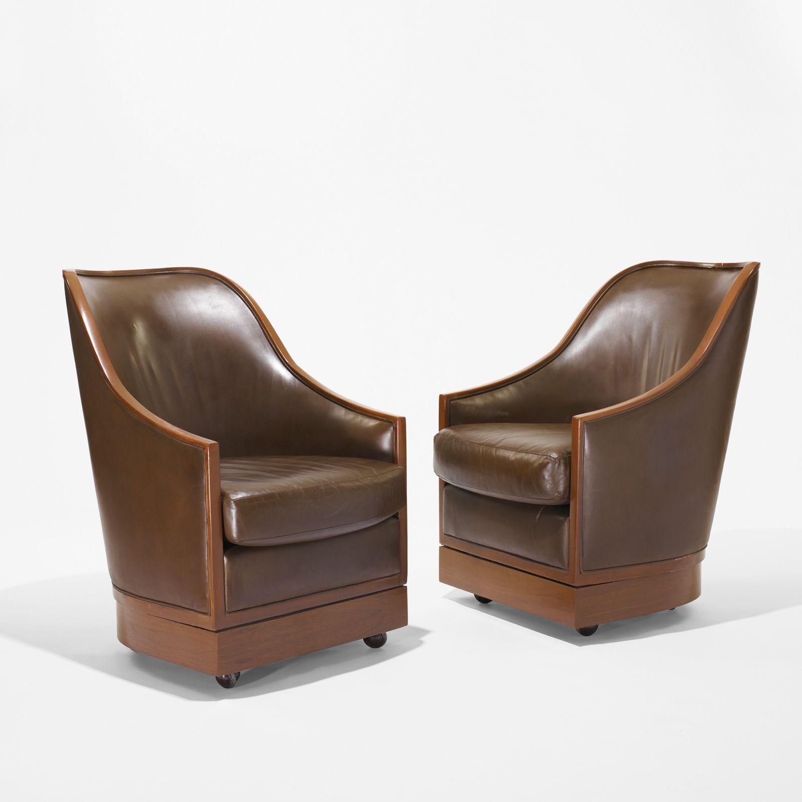 I.M. Pei, attribution pair of lounge chairs from the Four Seasons, New York