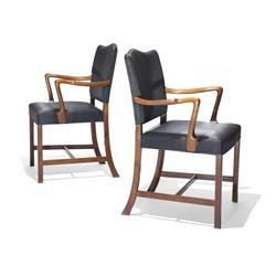 Ole Wanscher armchairs, pair