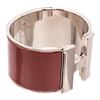 Image 2 : Hermes Silver Brown Clic Clac Wide Bracelet