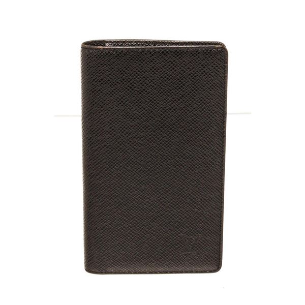 Louis Vuitton Black Leather Agenda Cover Wallet