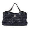 Image 1 : Chanel Blue Leather Stitch Cabas CC Chain XL Tote Bag