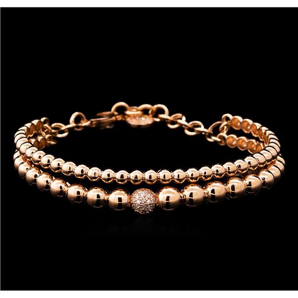 0.28 ctw Diamond Bangle Bracelet - 14KT Rose Gold